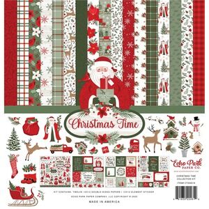 Echo Park Paper Co Christmas Time 12x12 Cardstock Paper Craft Scrapbooking Kit